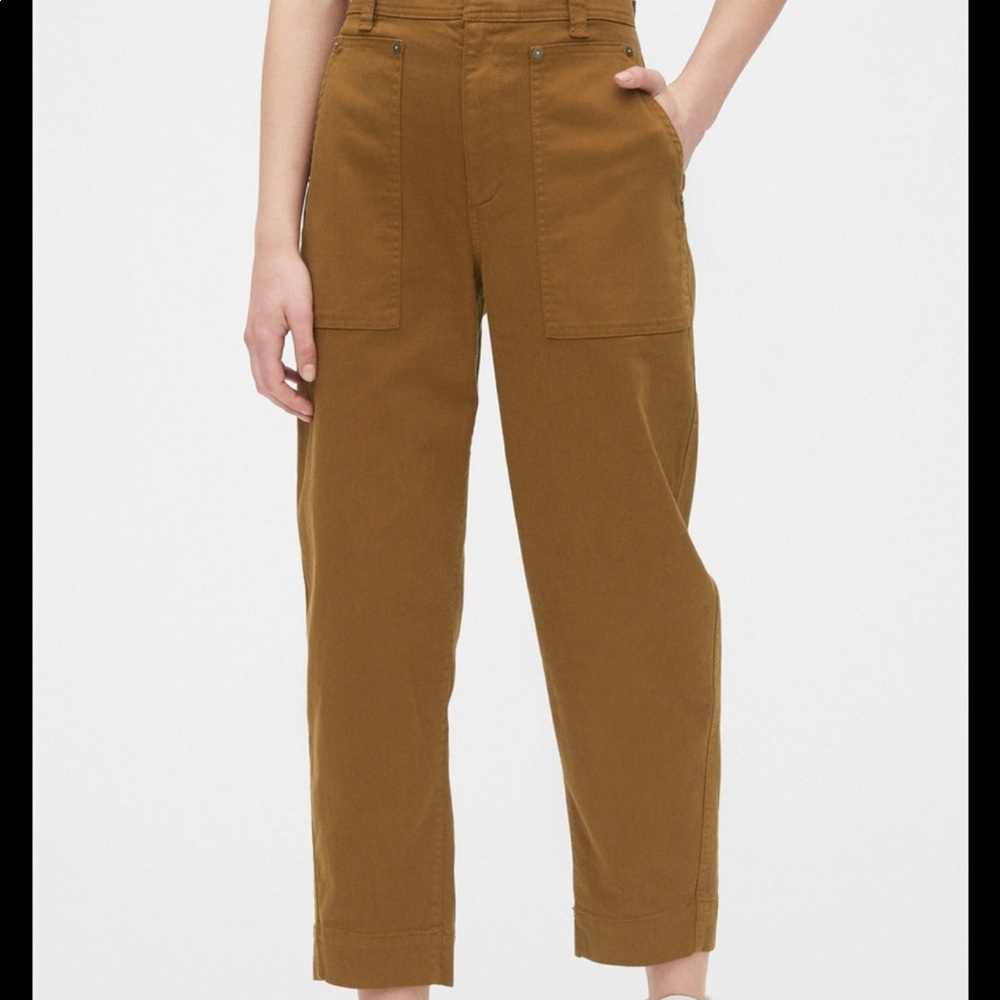 GAP barrel high-waisted khakis